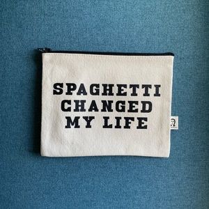Pamela Barsky funny “spaghetti changed my life” pouch